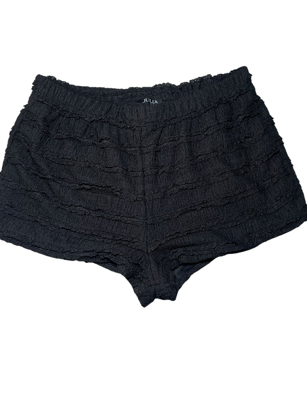 Julia by Love J Black Ruffle Micro Shorts – Women’s Large – Like New